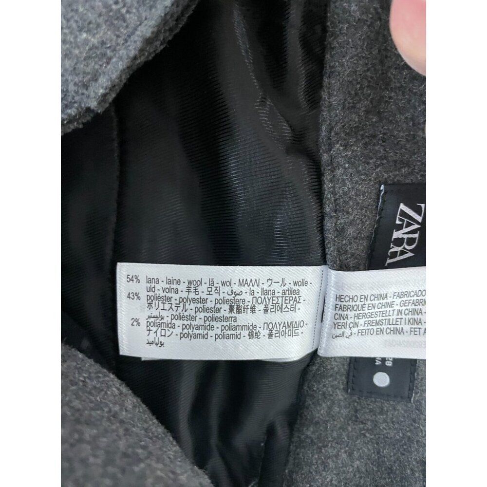 Zara Womens Dress Pants M Gray Wool Blend Straight Leg Trousers 3736/259 NWT - Picture 10 of 16